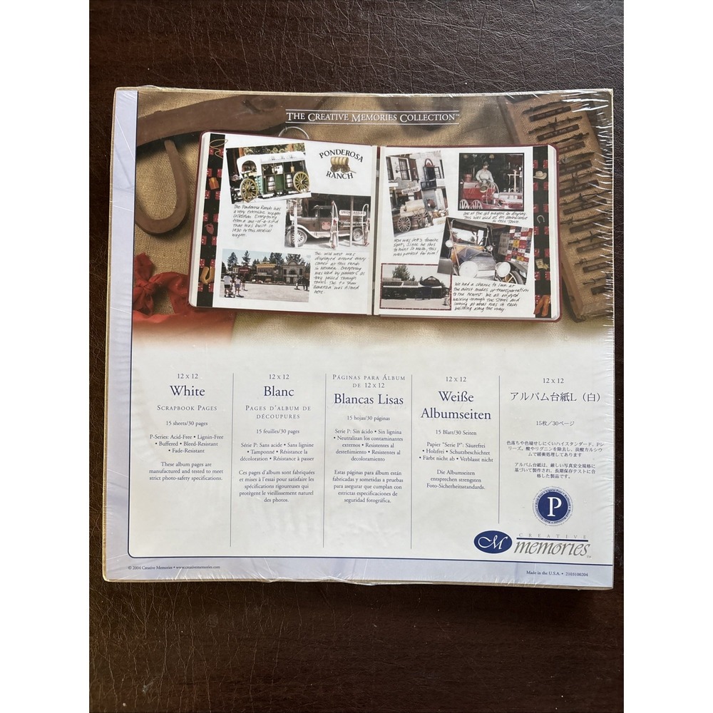 Creative‎ Memories 12"x12" Scrapbook Pages 15 Sheets, 30 Pages, 2004 New Sealed